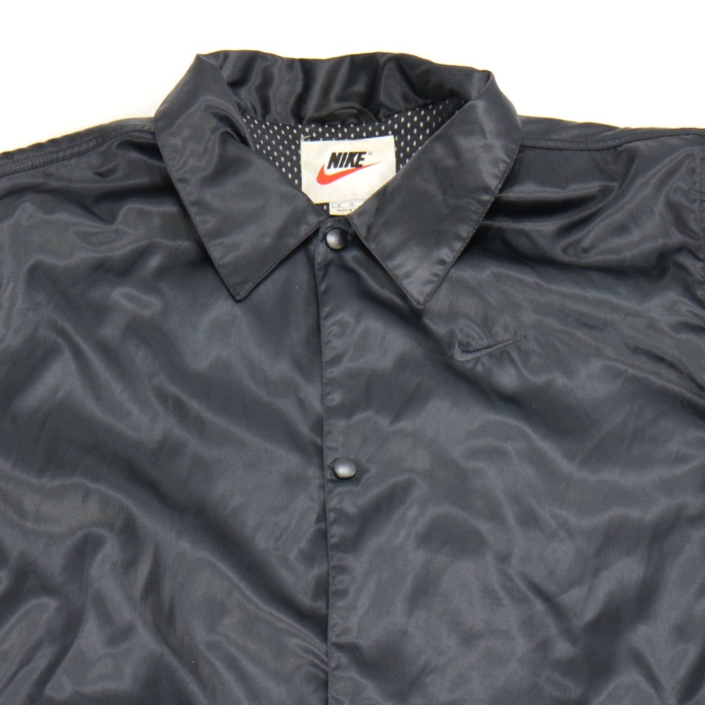 VTG NIKE Satin Black and Yellow Snap Button Jacket - Picture 4 of 8